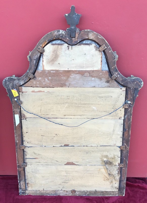 Antique Parcel Gilt Green Painted Console Entry Table + Mirror marble 18th Cent gallery