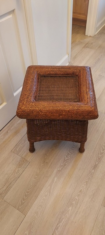 Vintage~Indoor Wicker and Rattan Side Table~ EX CONDITION gallery