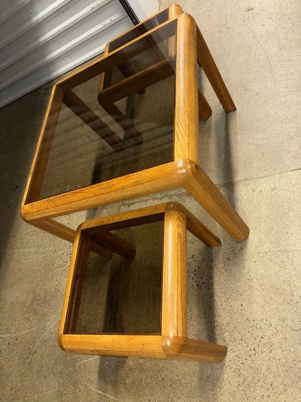 Vintage Mid Century Danish Modern Side Tables by Lou Hodges for Mersman gallery