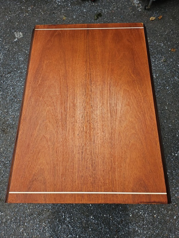 Antique? Federal Inlaid Drop Leaf Breakfast Side Table Drawer BRANDT 26x26x17/37 gallery