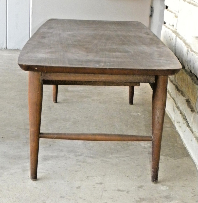 Lane Mid Century Modern 56" Long Surfboard Laminate Top Coffee Table with Drawer gallery