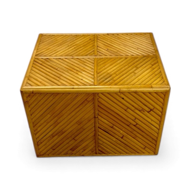 Vintage Reed Bamboo Crespi Style Waterfall Side End Table gallery