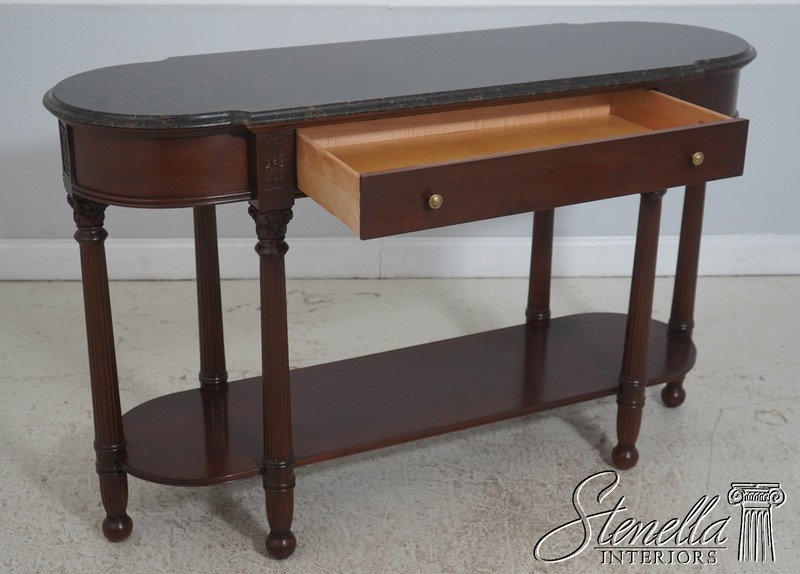 71992: HARDEN Marble Top Cherry 1 Drawer Console Serving Table gallery