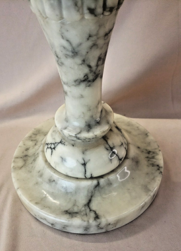 Made in Italy Marble Alabaster Top, Column and Pedestal Table Plant Stand gallery