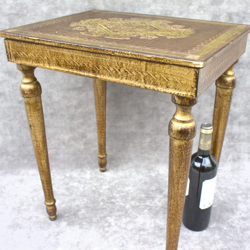 Vintage italian florentine table in gold colour, Venetian furnitur home decor gallery