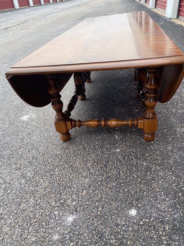 Ethan Allen Drop Leaf Wood Table H: 16” Closed:5” x 22” Open: 41.5” gallery