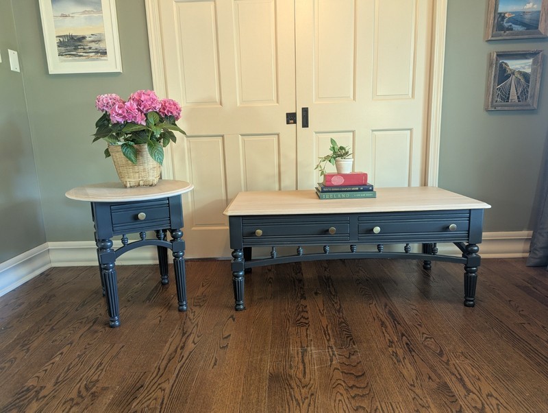 Restored Vintage Solid Wood Coffee Table & End Table Set | Local Pickup Only