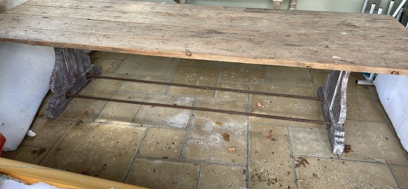 Great Antique dining table beautiful legs 110” long by 35” wide by 30” tall
