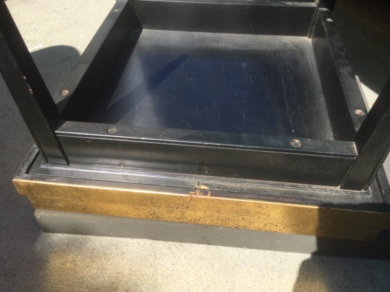 Drexel Display Table Leather GOLD trim top 19X19X21 gallery
