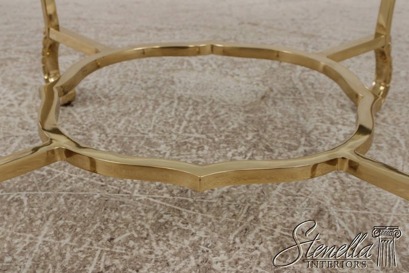 73047: LABARGE Brass & Glass Cocktail Coffee Table gallery