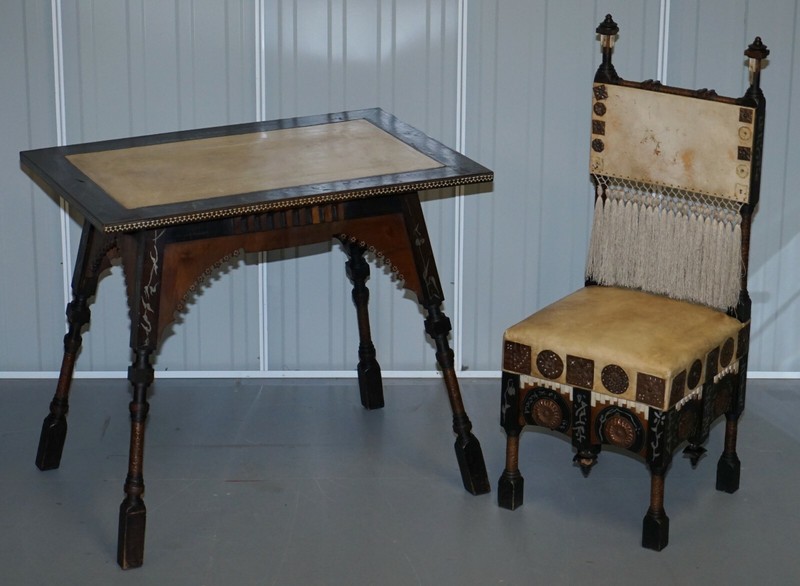IMPORTANT AND RARE ORIGINAL CIRCA 1900 CARLO BUGATTI OCCASIONAL TABLE EBONISED gallery