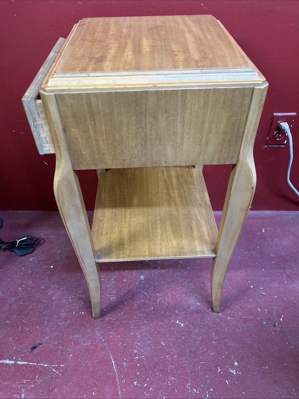 Fine Mid-Century / Art Deco 29” X 17”x16”RWAY Nightstand / Side Table Blonde gallery