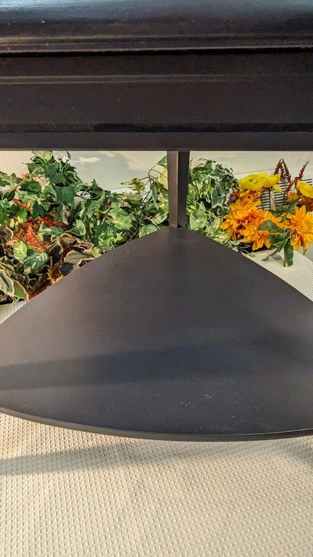Mid Century Modern Triangle Table Mersman Guitar Pick Mandala Blue Trim Painted gallery