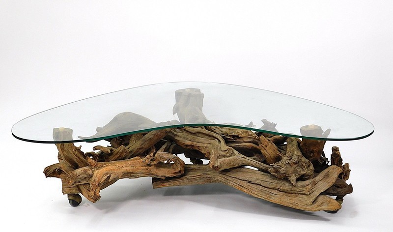 Mid Century Modern Driftwood Coffee Table