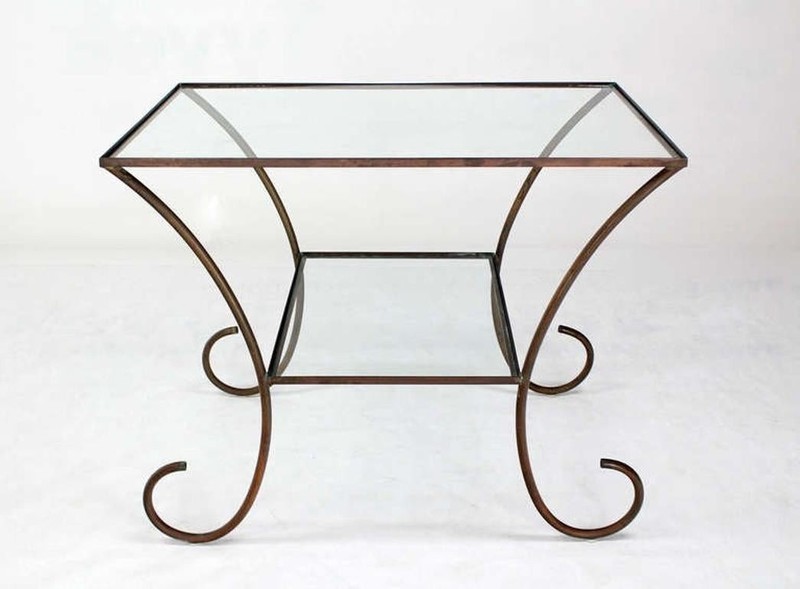 Large Deco Style Solid Brass Serving Console Hall Table circa 1930s Nice Patina gallery