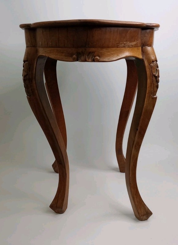Antique Italian Tavalino Olive Wood Side Table Marked "TZ" Circa 1920's gallery