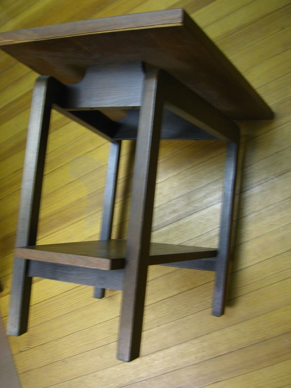 Mid Century Two Tiered Trapezoid Side or End Table - No Makers Mark gallery