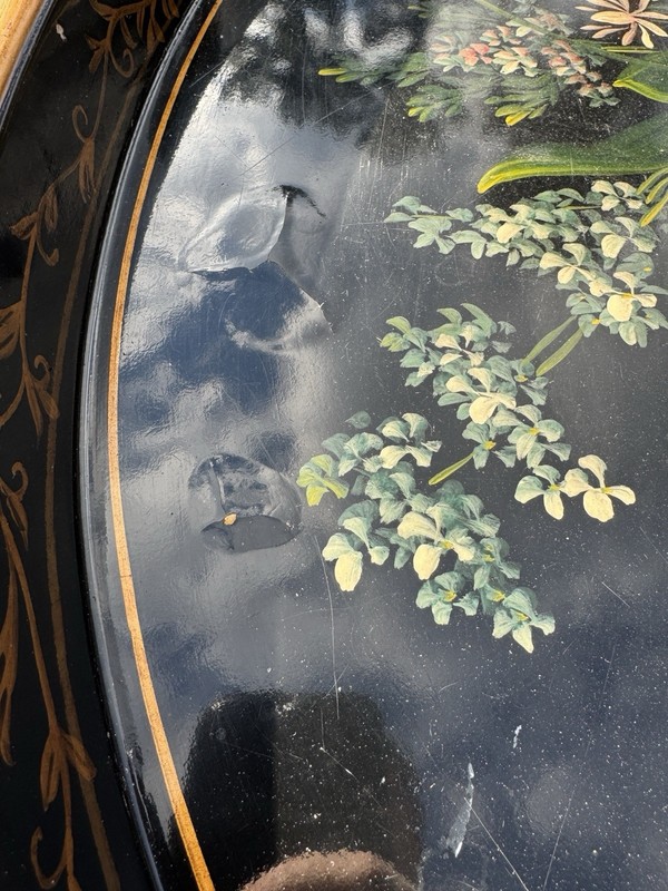 Vintage Pie Crust Tray Coffee Table-Ebonized And Gilded gallery