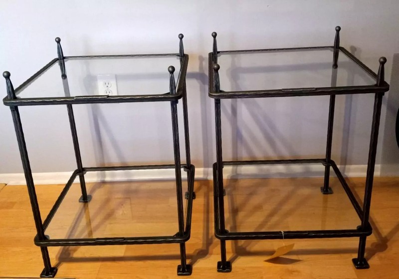 Claudio Rayes Wrought Iron Hand Made Italian Lamp End Table A