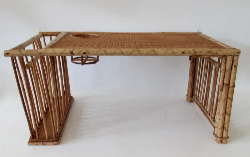 1960s English Anglo Indian Bamboo & Wicker Breakfast, Bed Tray Table gallery