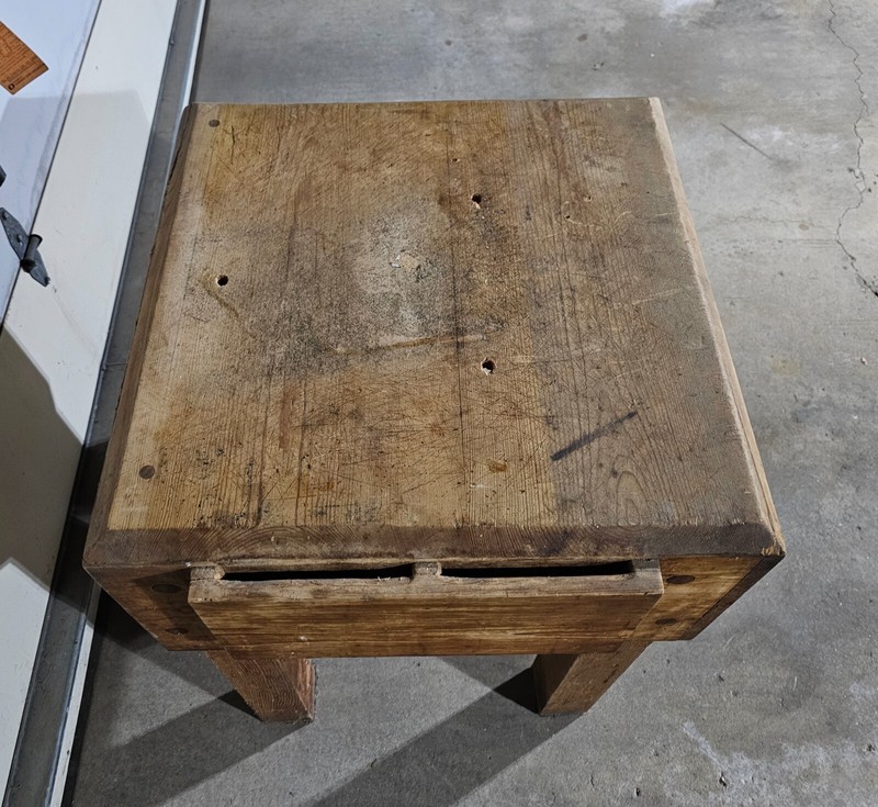 Vintage HEAVY 24"L X 24"W X 35"H Solid Wood Professional Butcher Block gallery