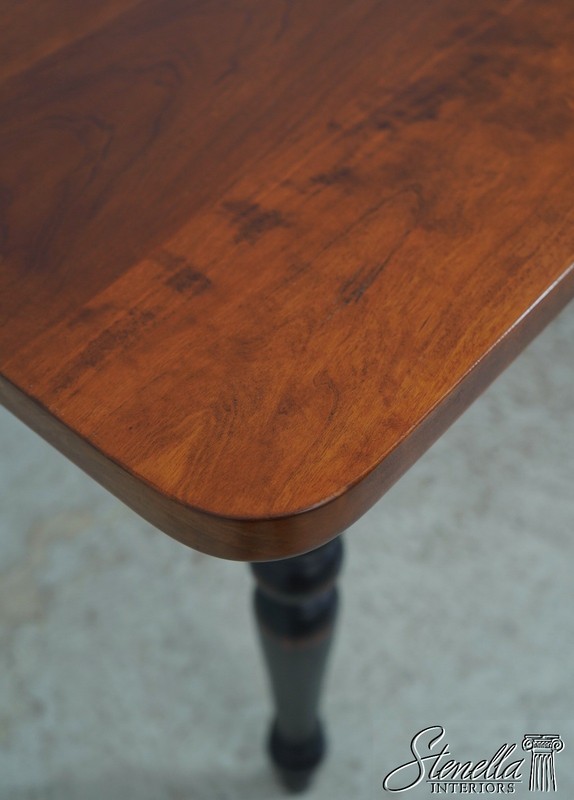 L70961: Country 1 Drawer Cherry Dining Room Table w. Black Legs gallery
