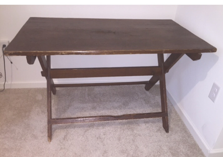 1900s Solid Wood Picnic Style Dining Table or Farm Table gallery