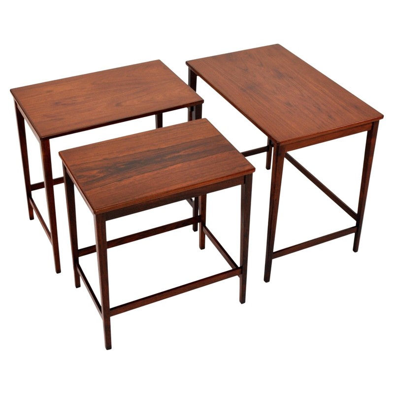 Brazilian Rosewood Nesting Tables Mid-Century Danish Modern 1950s Scandinavian gallery