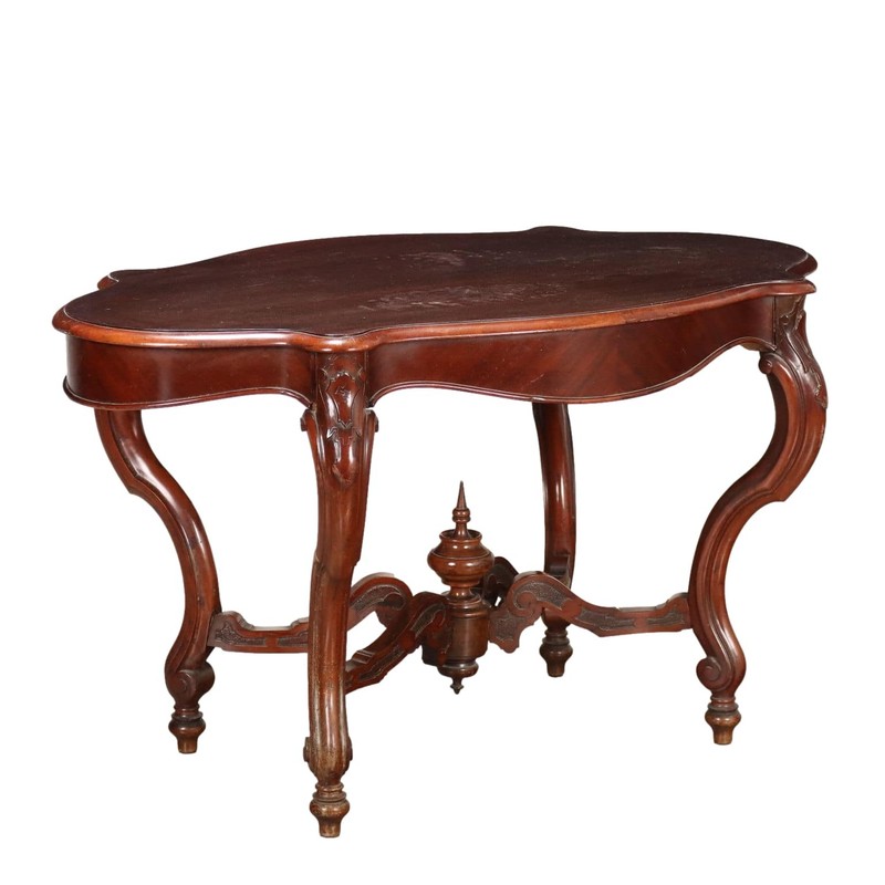 Antique Table Umbertino Mahogany Italy Late XIX Century gallery