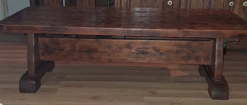 solid oak french country tressel table