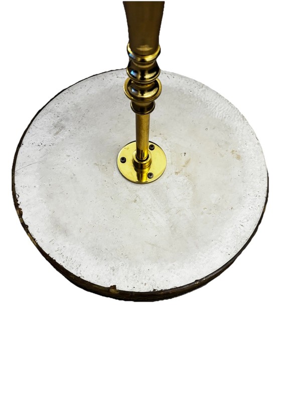 Side Table Ornate Solid Brass With Resin Marble Effect Top In Great Condition !! gallery