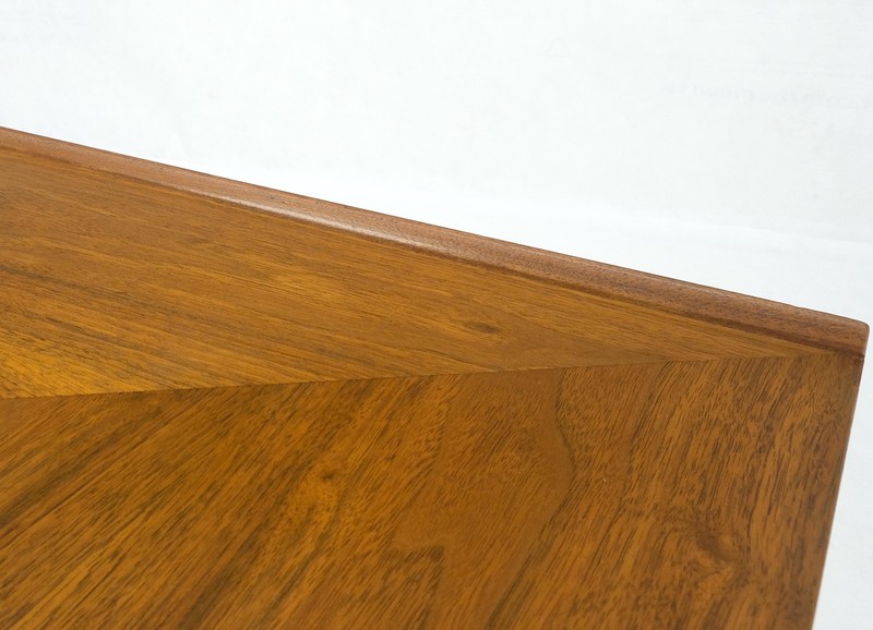 Danish Mid-Century Modern Walnut Long Rectangle Coffee Table W Rolled Edge Mint! gallery