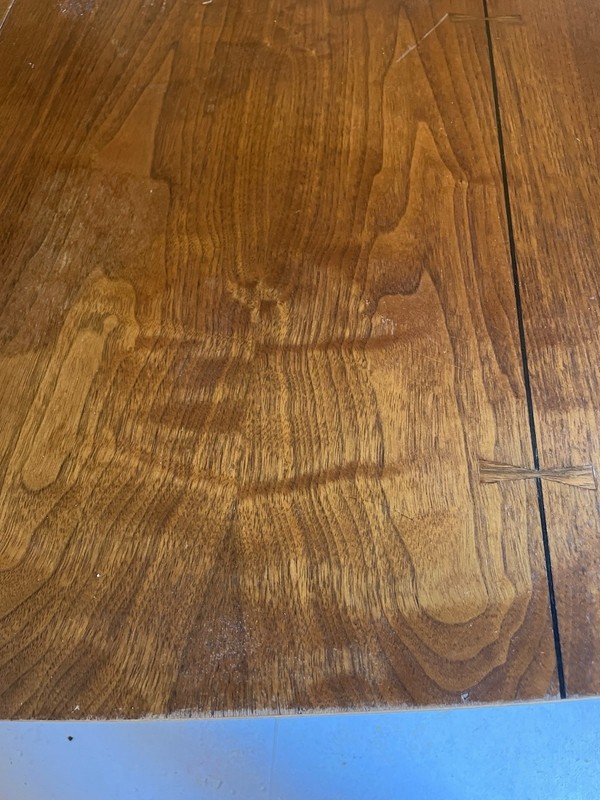 Danish MCM Walnut Butterfly Accent Boat Shape Dining Table Tapered Leg Table Pad gallery
