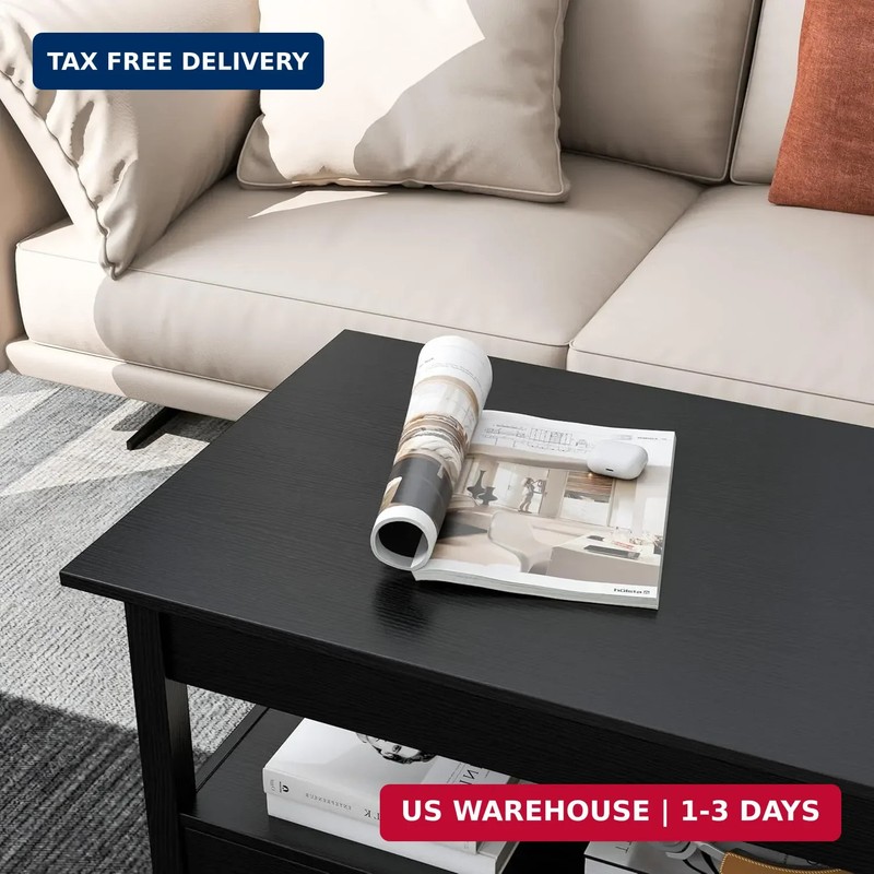 Panana Coffee Table, Lift Top Coffee Table with Hidden Compartment, 2 Drawers an gallery