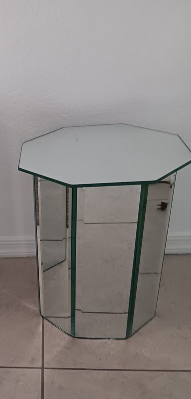 vintage mirrored pedestal