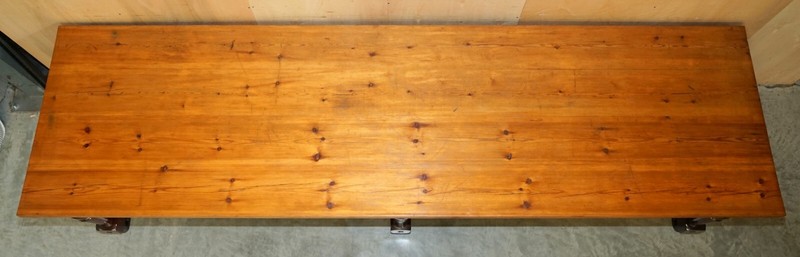 ER STAMPED CROWN ESTATE VICTORIAN SHIPS REFECTORY DINING TABLE BRONZE FEET gallery