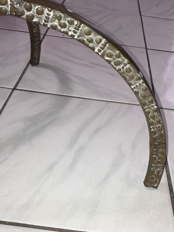 Mid Century Brass Ibex Ram Head Skull Coffee Table Base Alain Chervet LOOK READ gallery