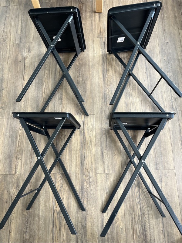 Set of 4 - Artex Folding Table, Engraved & Painted, Asian Art gallery