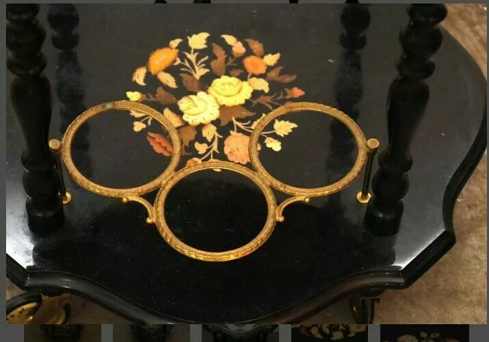 Ebonize Bar Cart With Inlaid Detail gallery