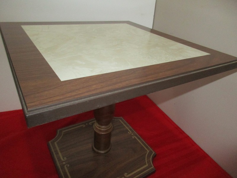 Mid Century Modern faux marble top side table gallery