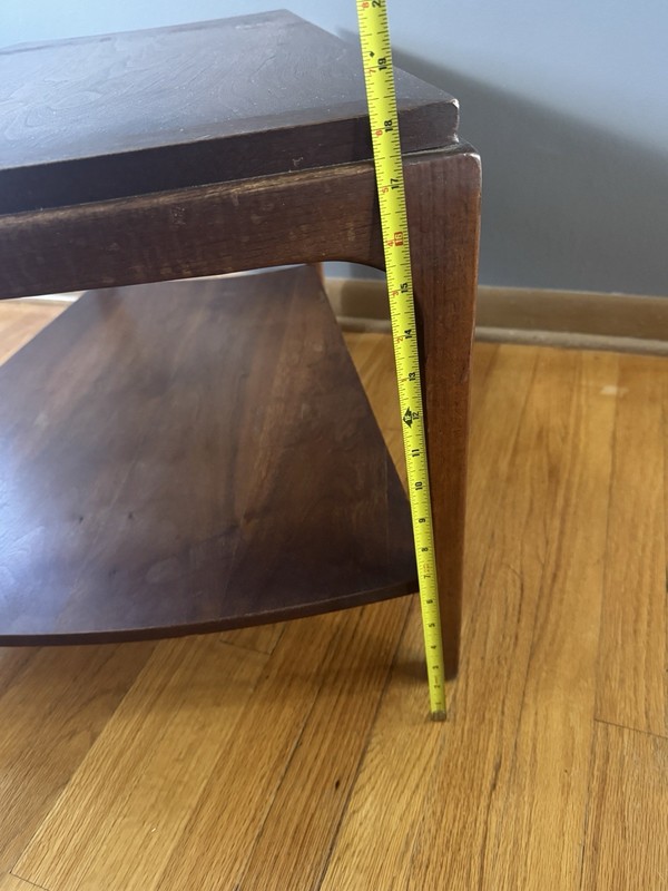 Vintage Lane Walnut Wedge End Table Style 997-21 Mid Century Modern MCM 1968 gallery