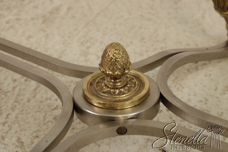 F71899: LABARGE Regency Brass & Steel Glass Top Coffee Table gallery