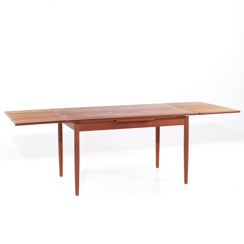 Kurt Ostervig Style Mid Century Teak Hidden Leaf Dining Table gallery