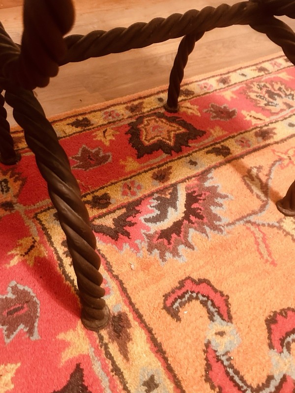 Vintage Rustic Cast Iron wood & Brass detailed End Tables/Side Tables/Tables gallery
