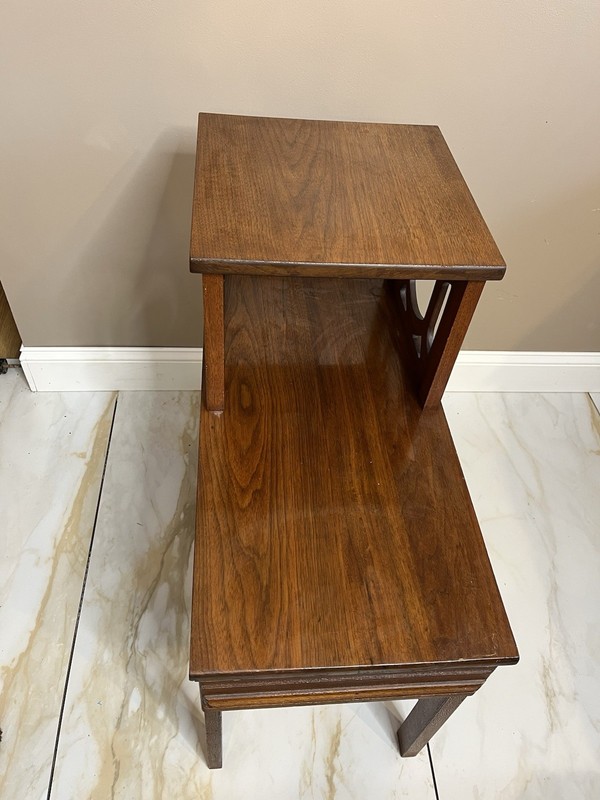 Mid-Century Step End Table / Side Table With Drawer gallery