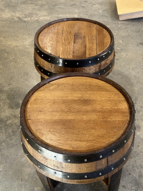 Whiskey Barrel Head Side Table “Free Shipping” gallery