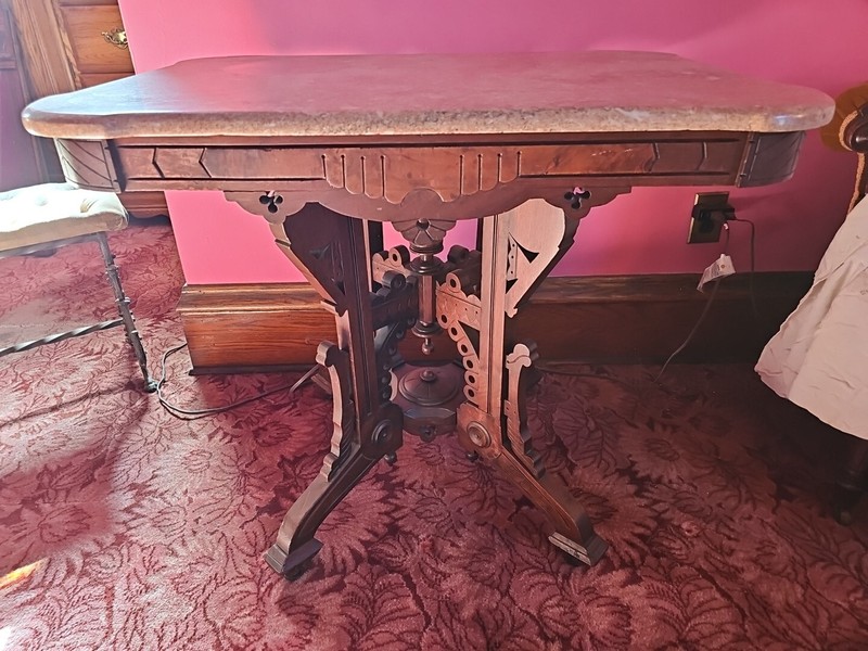 Eastlake Pink Marble Top Table – LOCAL PICKUP ONLY