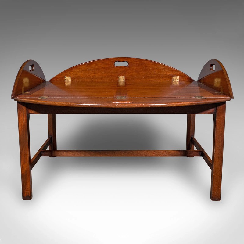 Vintage Butler's Tray Table, English, Serving Stand, Regency Revival, Art Deco gallery