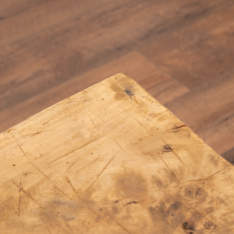 Antique Rustic Slab Wood Coffee Table with Splay Legs gallery