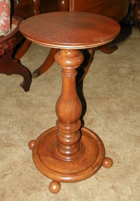 Round Solid Quartersawn Oak Plant Stand (PS93) gallery